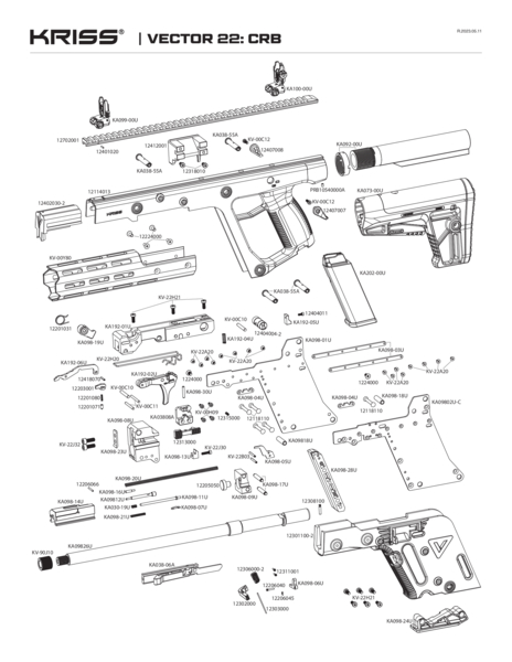 Vector 22 CRB Parts Diagram – KRISS USA Inc.