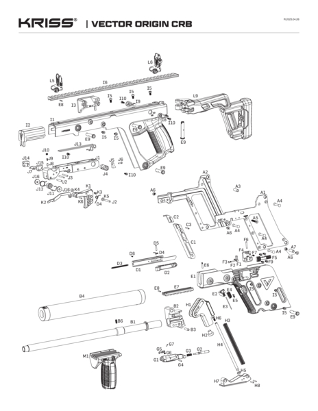 Vector Origin CRB Parts Diagram – KRISS USA Inc.